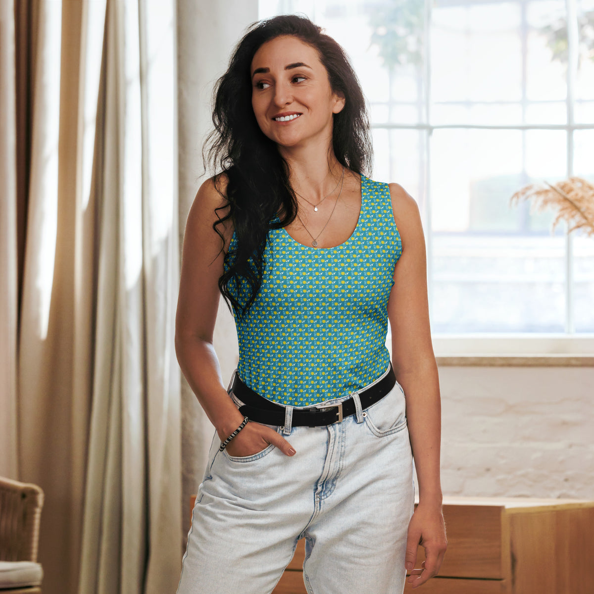 Teal Onyxx Ditsy Tank Top – My Store